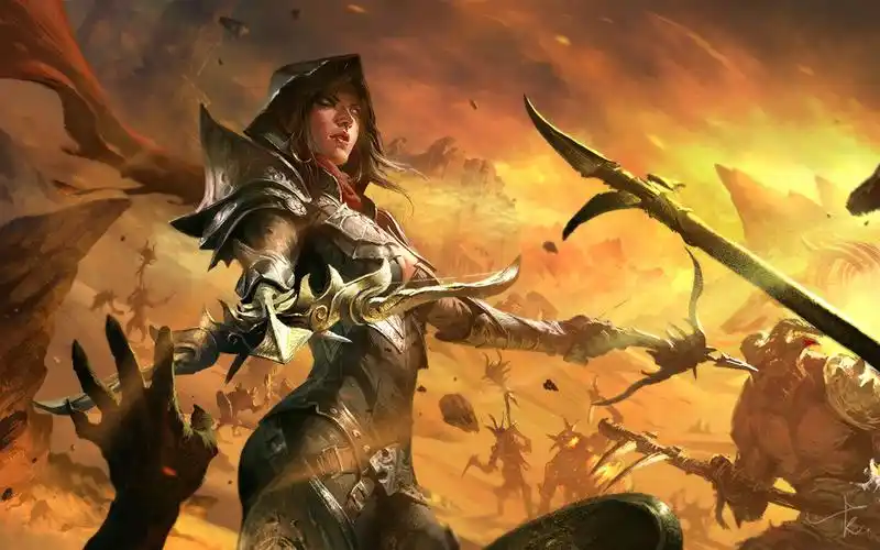 玩家作品:以一敌百 暗黑3女猎魔人壁纸_暗黑破坏神3壁纸_52pk暗黑破坏