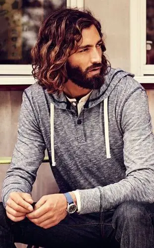 男士微卷中长发发型图片睡不醒style