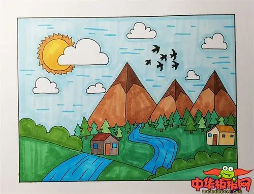 一幅春天简单漂亮的画春天怎么画简单好看