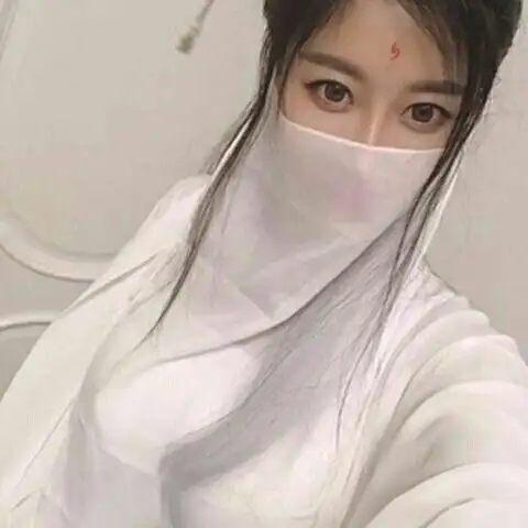 睦言新品面纱女古代挽秀古风面纱系带遮脸雪纺超仙女古装流苏汉服白色