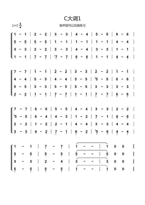 记谱/传谱:                             合唱