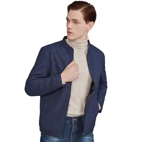 hodo红豆男装春秋男士夹克立领印花商务休闲舒适外套男茄克