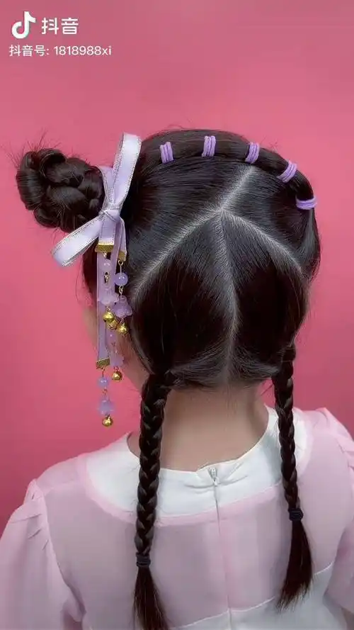 简单好看的古风汉服发型儿童编发编发教程汉服发型dou小助手