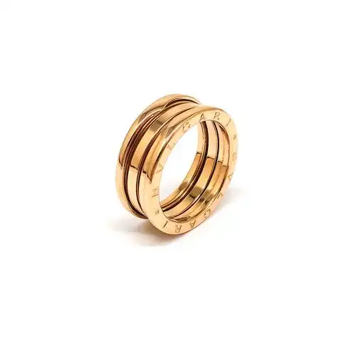 金弹簧公价57号戒指弹簧玫瑰三环bzero宝格丽bvlgari戒指