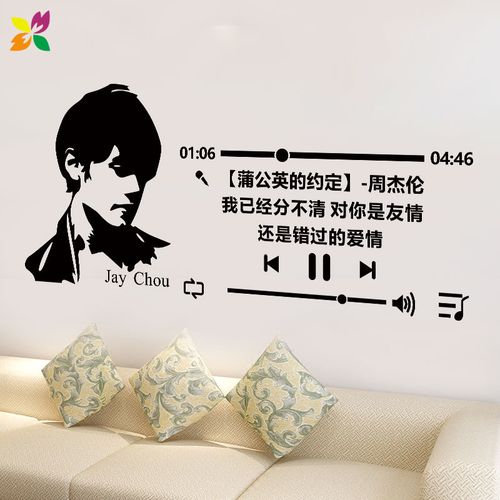 周杰伦歌词贴纸ins学生宿舍卧室布置房间改造墙贴