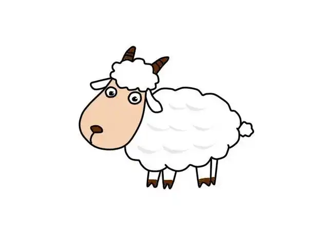 卡通盘羊简笔画