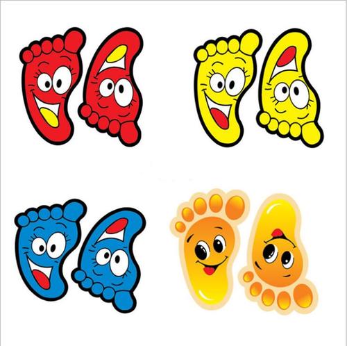 卡通幼儿园小脚丫防水墙贴儿童房地贴客厅卧室卫生间浴室地板装饰