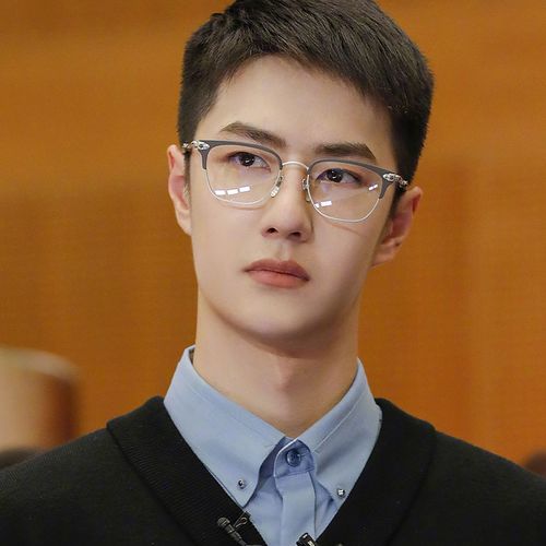 王一博书文眼镜变色圆脸男女方形半框文艺小红眼镜架