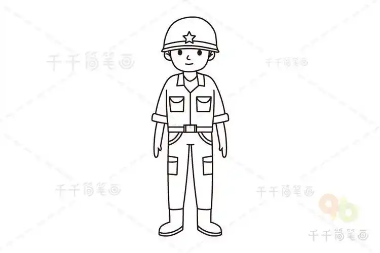 军哥军嫂简笔画