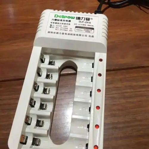 德力普(delipow)六槽电池充电器 12节五号七号充电电池镍氢套装 5号