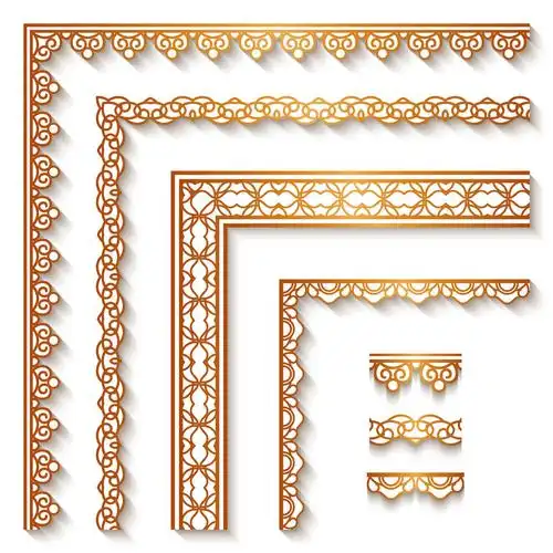 金色边角花边矢量图片,边角,边框,花边,装饰花纹,欧式花纹,传统花纹