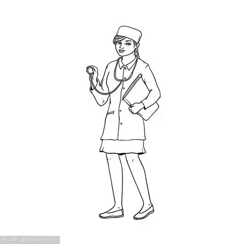 女医生在医疗长袍和帽子