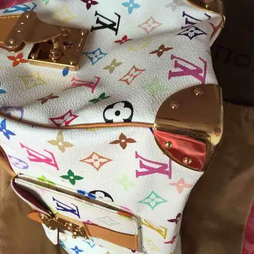 lv路易·威登白三彩女士手提包