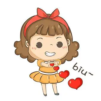 卡通女孩发射爱心表情包动图gif