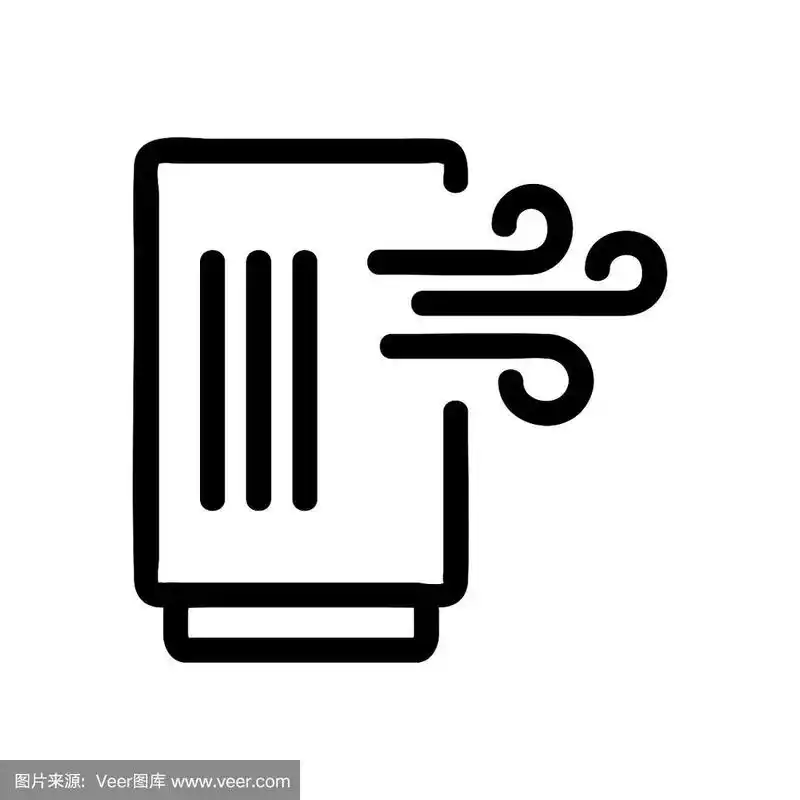 空气净化器图标矢量.孤立轮廓符号插图