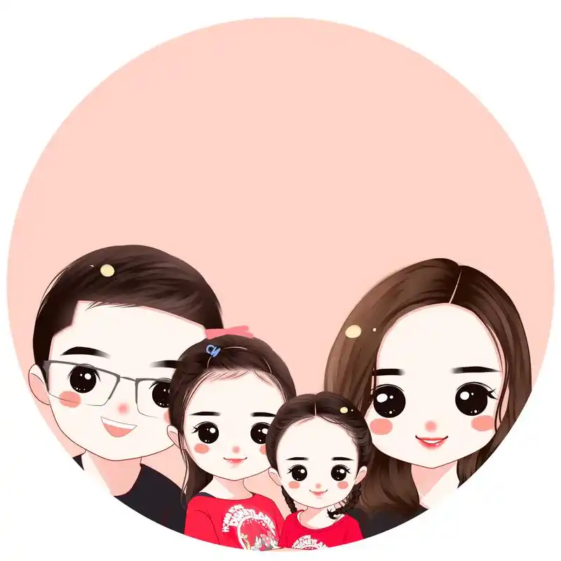 头像设计,一家三口,四口亲子头像,微信头像合集
