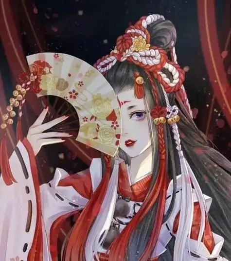 古风红衣部位女头像