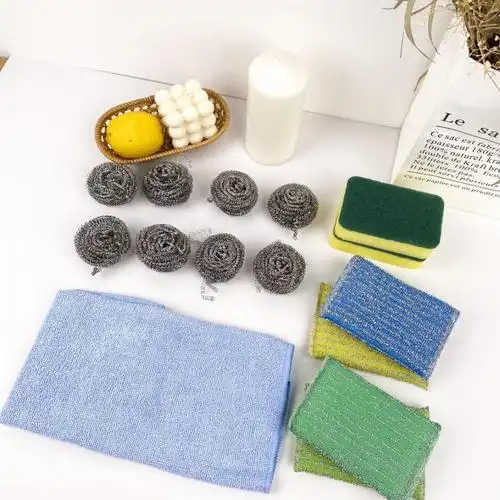 厨房清洁用品清洁球抹布洗刷大王海绵擦清洁组合套装 清洁球大号20个