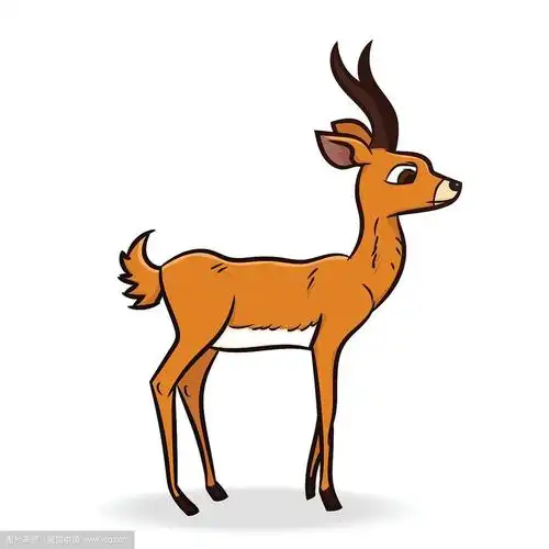 羚羊卡通-矢量插图