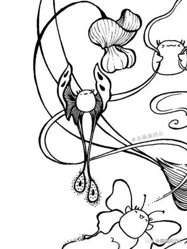 好看黑白卡通线稿黑白线条简笔画63种简单的线条画素材图片简笔画一根