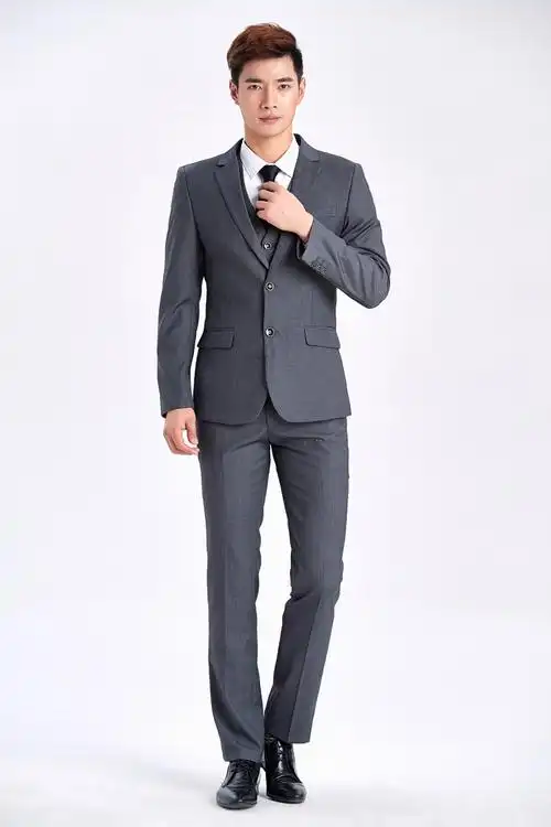 newlake青年教师工作服西服套装男士三件套修身上班正装职业商务西装