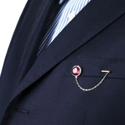 高档男士西服胸针胸扣简约宝石一字别针开衫胸针