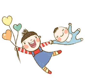 卡通男孩和女孩