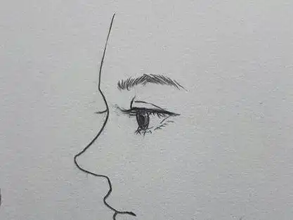 简单的侧脸画法来啦,不可能再有人学不会了吧#画画 #一起学画画 #素描