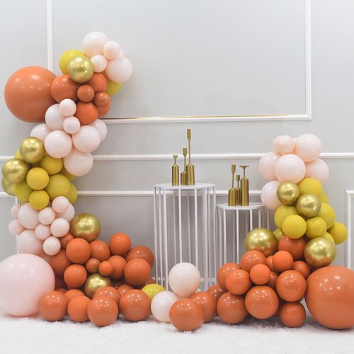 ins复古古色网红店铺开业场景拱门气球布置气球