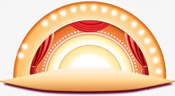 黄色卡通半圆形设计舞台