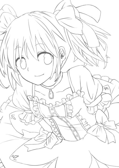 线稿#漫画卡通人物绘画 平面 灵感 素材 二次元 高清白底大图