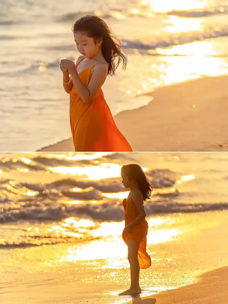 海边日落晚霞 #三亚旅拍 #儿童摄影 三亚湾亲子儿童跟拍客 - 抖音