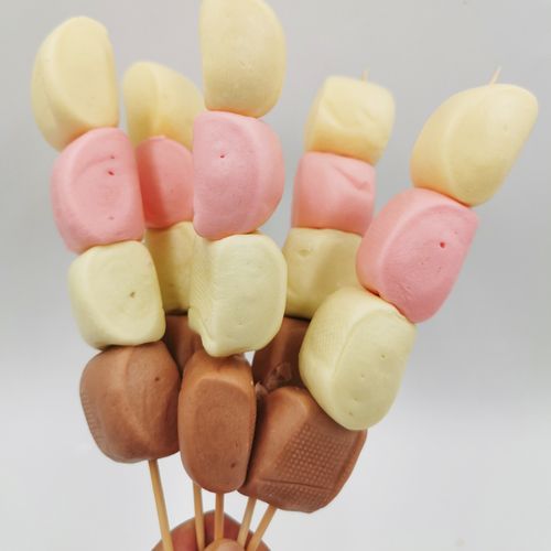 烧烤馒头彩色奶油小馒头儿童油炸小吃商用食材包点