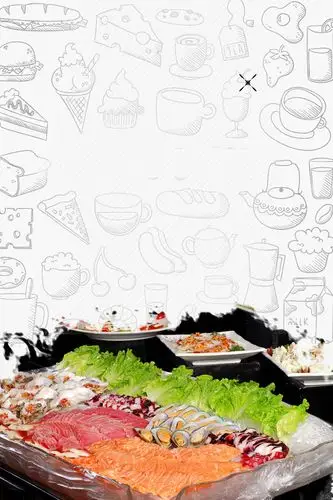 自助餐美食广告海报模板背景素材