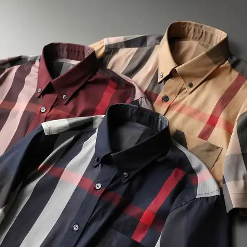 大牌lvнck奢侈品夏季格子短袖衬衫网红肥仔大码男装