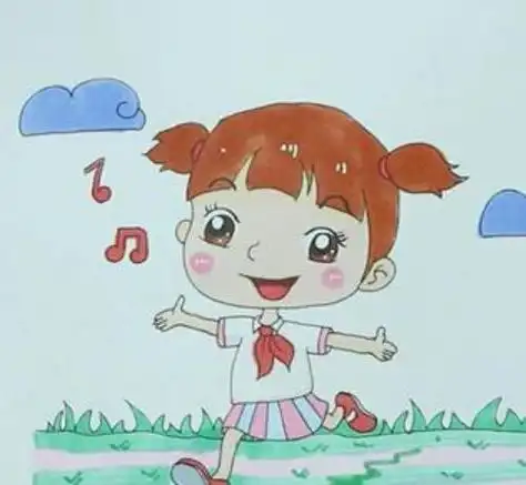 可恩爱女孩小学生简笔画怎么画_简笔画图片大全 - 元艺考