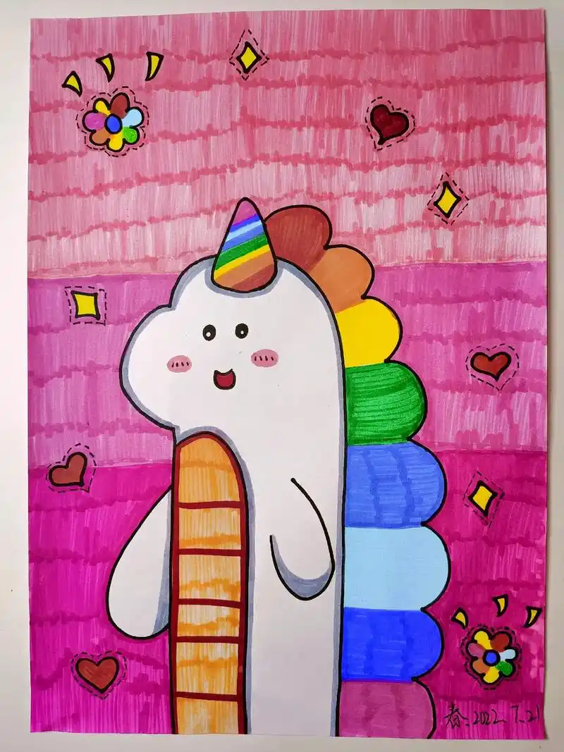 儿童画#线描画 - 抖音