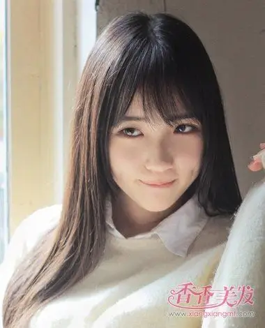 三角脸女生空气 刘海中 长发发型