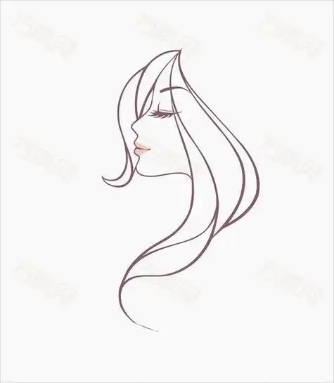 女孩侧颜简笔画