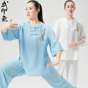 太极服女新款夏季短袖太极拳练功服薄款2022新款飘逸太极服武印象