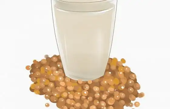 手绘风格黄豆和一杯豆浆png图片免抠素材