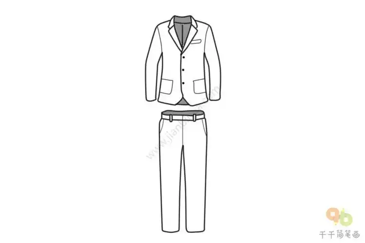 西服套装简笔画图片