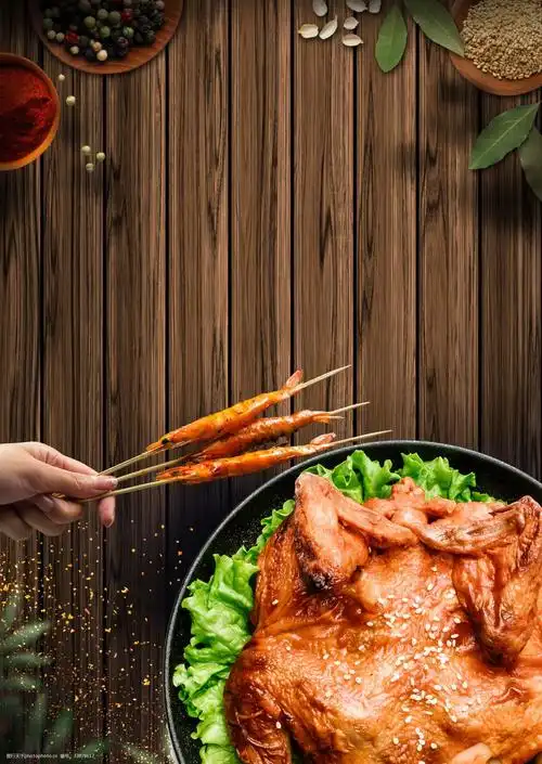 烧烤木板简约风海报banner背景