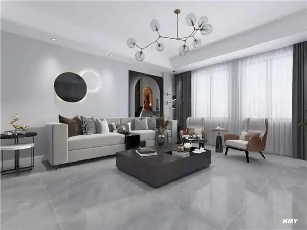 卡米亚瓷砖3种灰色系客厅案例展示