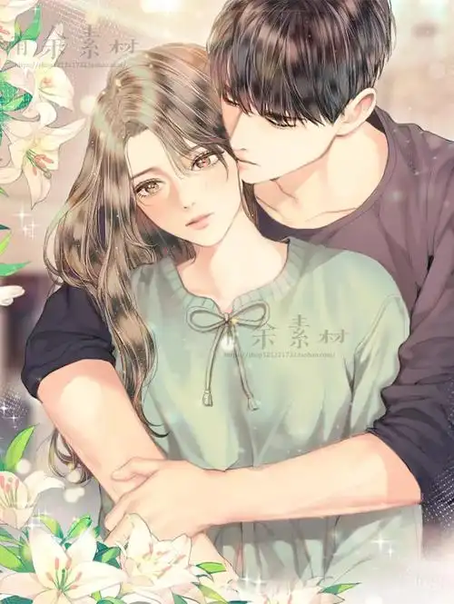 韩国情侣插画素材唯美情侣温馨浪漫爱情插图手绘情侣插画动漫日系