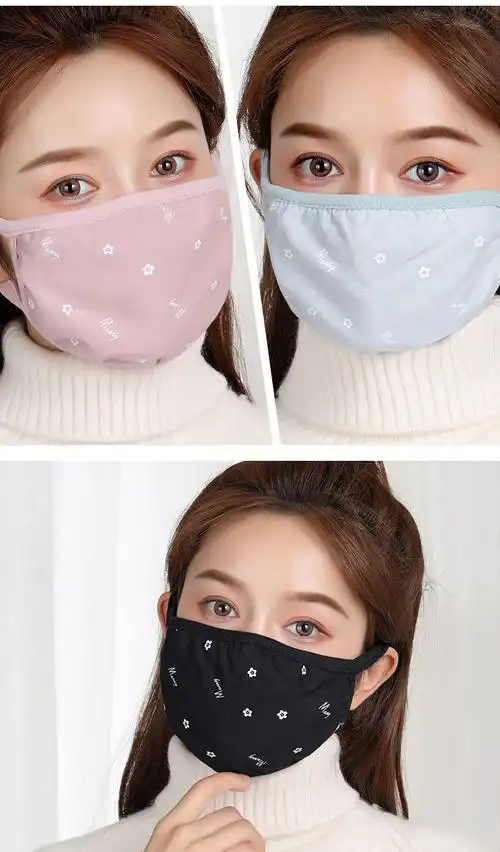 甄萌布口罩可水洗保暖口罩女秋冬季加大加厚棉布可水洗骑行防风防尘
