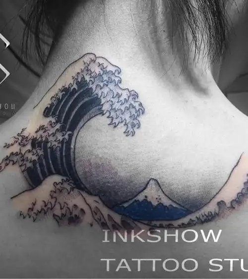 后背浪花_纹身图案手稿图片_song的纹身作品集