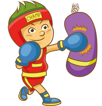 卡通运动员拳击