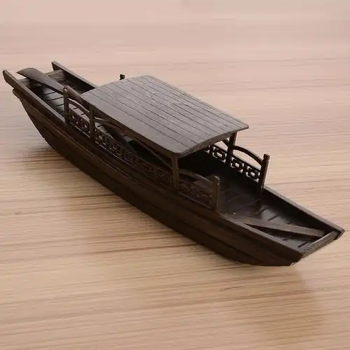 中式实木质乌篷船一帆风顺手工艺品帆船模型摆件客厅摆设生日礼物大号