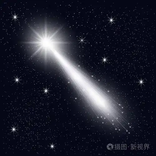 一个明亮的发光的星星的星空的矢量插图.在天空中闪光.宇宙的向量例证